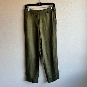 100% Linen Olive Green Pants